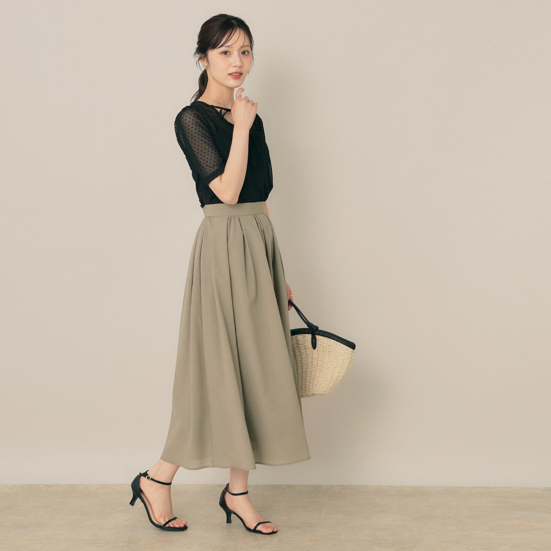 Couture broach「【きれいめ・シアー・通勤】パレットボイルロングスカート」|スカート|