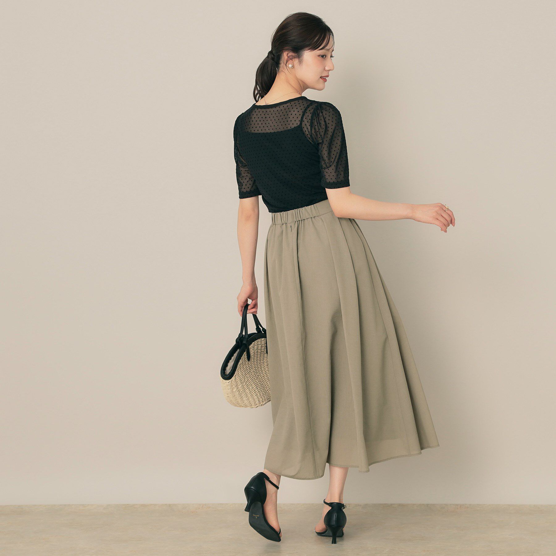 Couture broach「【きれいめ・シアー・通勤】パレットボイルロングスカート」|スカート|