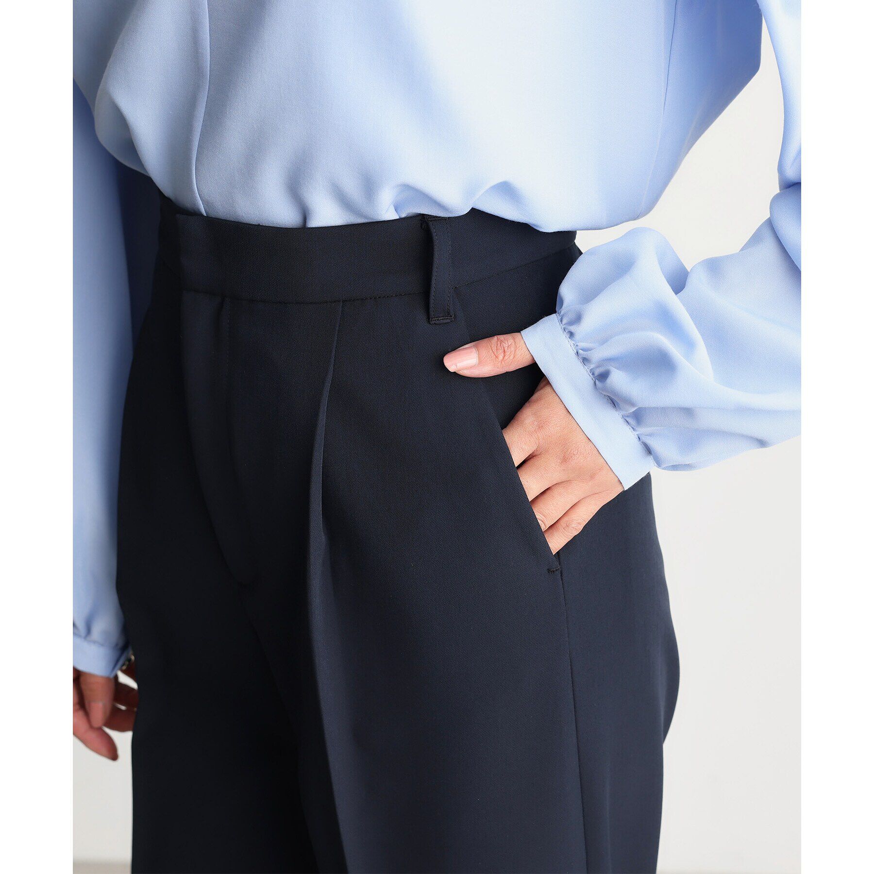 THE SHOP TK「【汚れ防止／シワになりにくい／セレモニー／通勤】ダブルクロスワイドパンツ／洗える／サスティナブル」|その他|