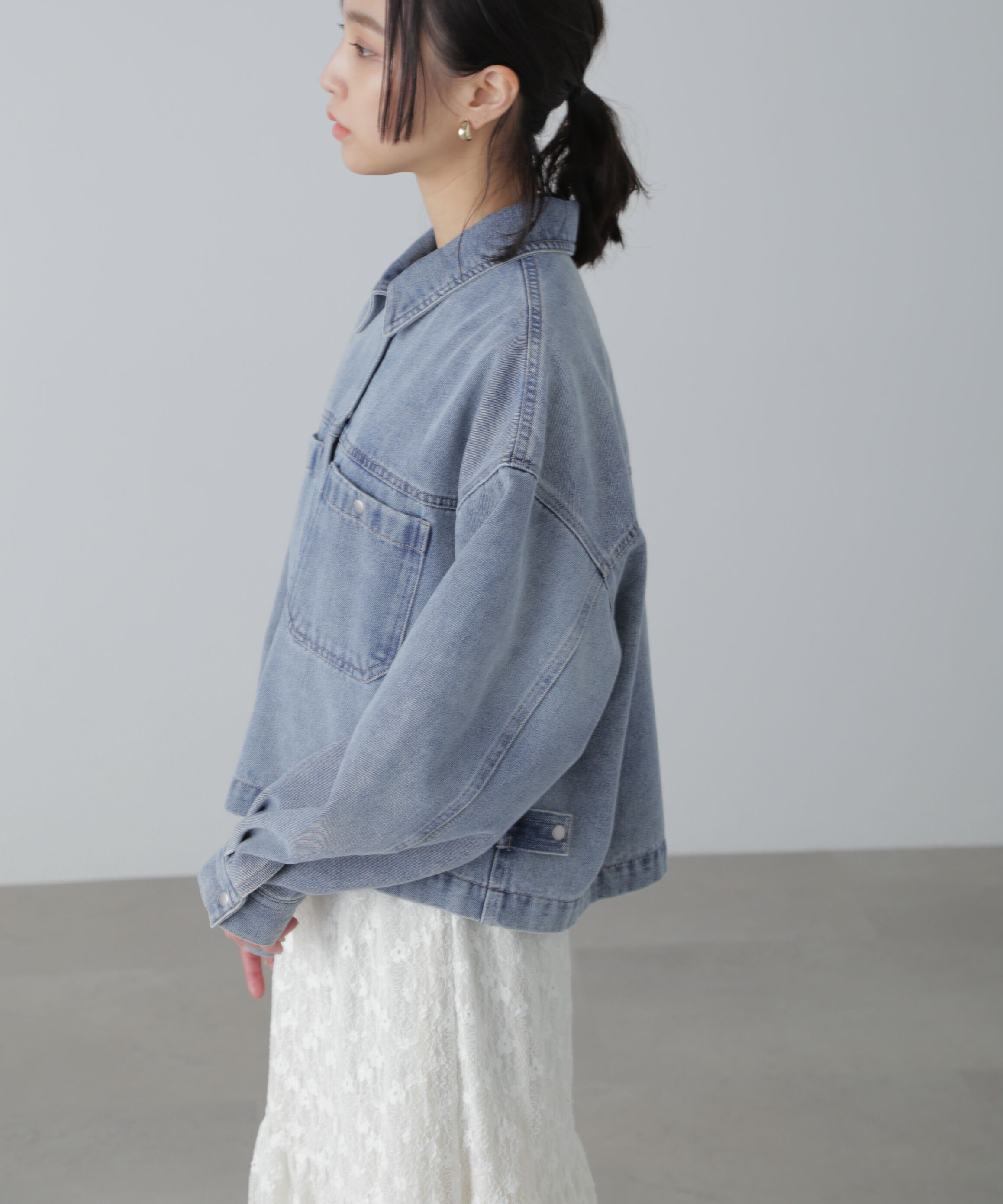  「フロントポケットショートシャツブルゾン」|ブルゾン・スタジャン|