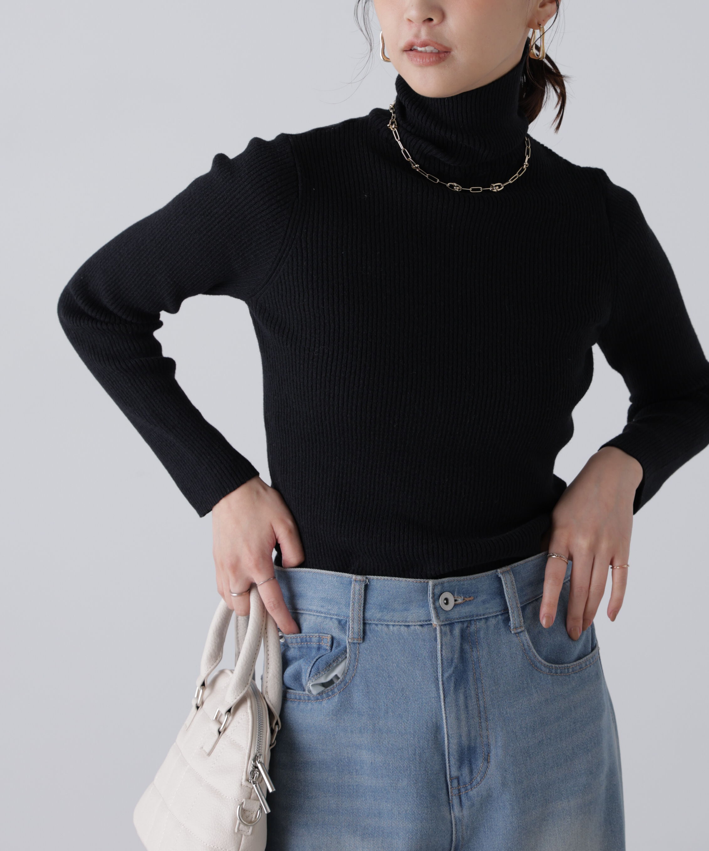  「タートルネックリブニット」|ニット・セーター|