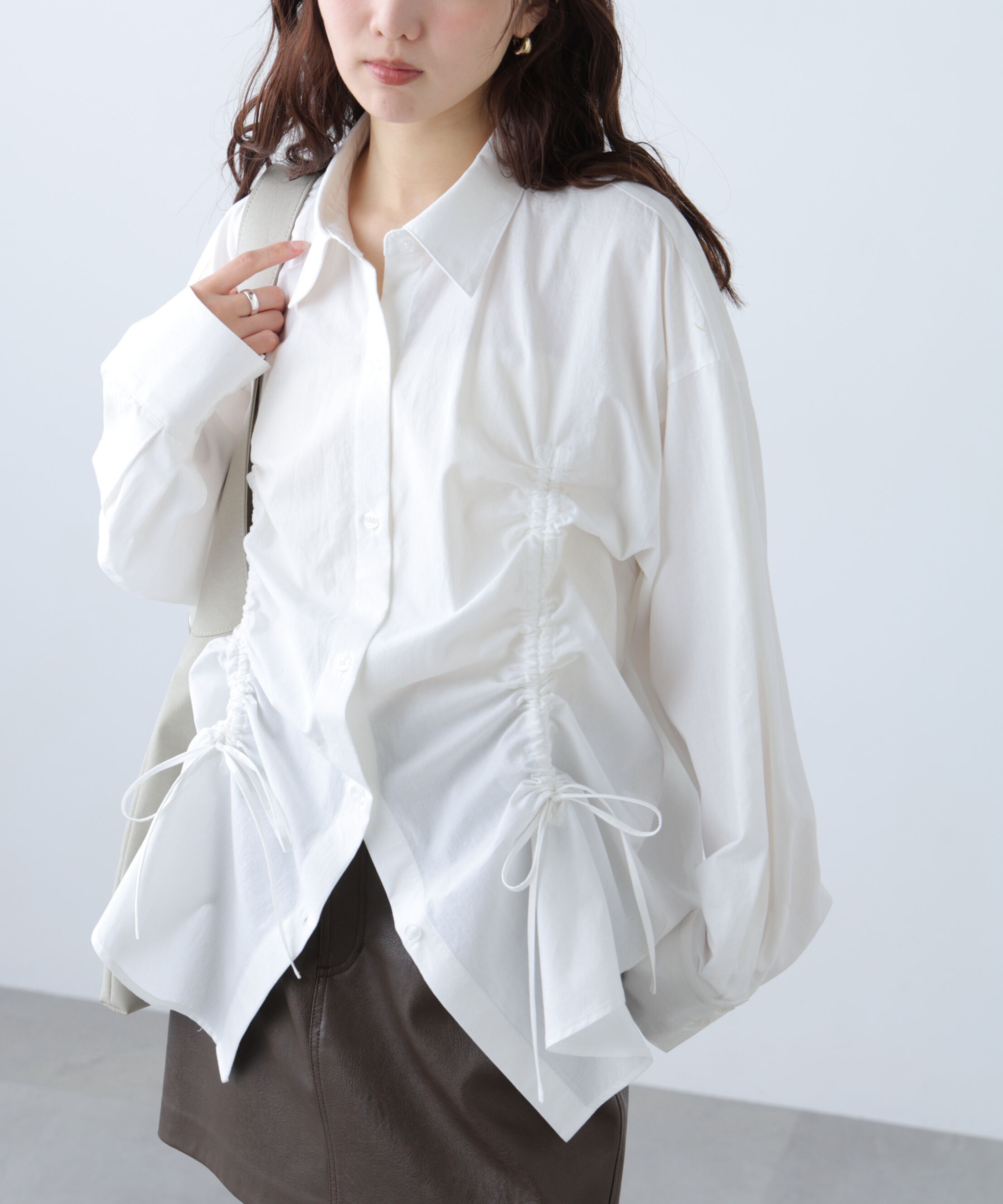  「フロントドロストオーバーサイズシャツ」|シャツ・ブラウス|