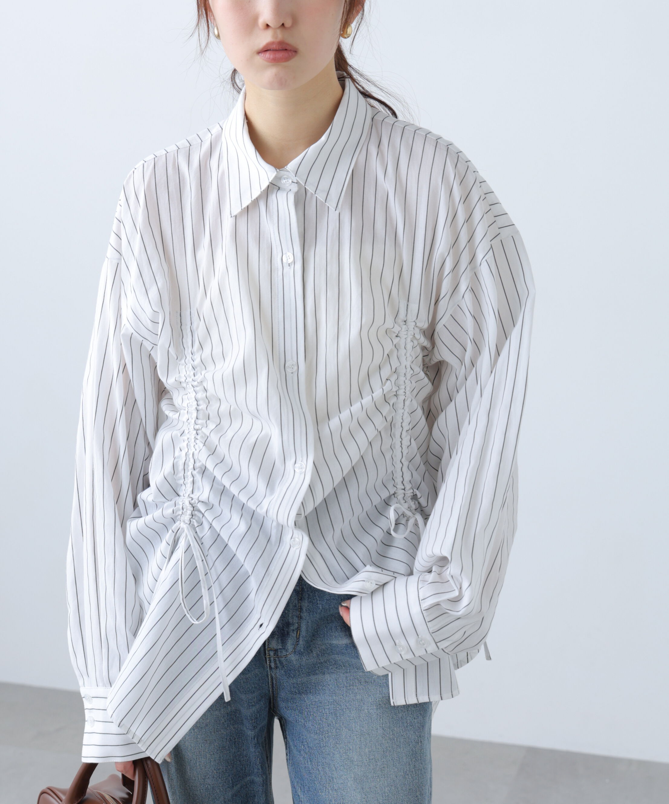  「フロントドロストオーバーサイズシャツ」|シャツ・ブラウス|