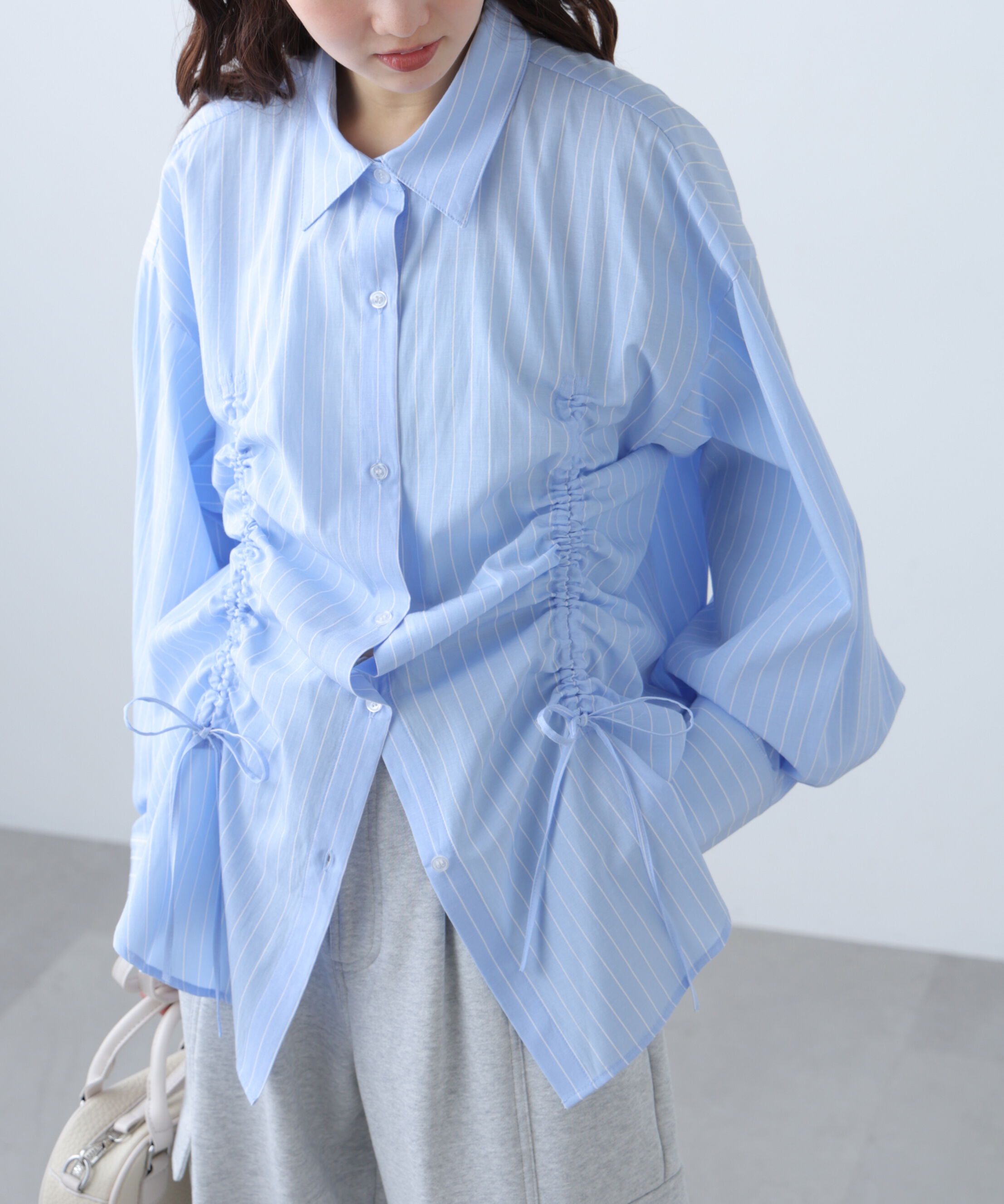  「フロントドロストオーバーサイズシャツ」|シャツ・ブラウス|
