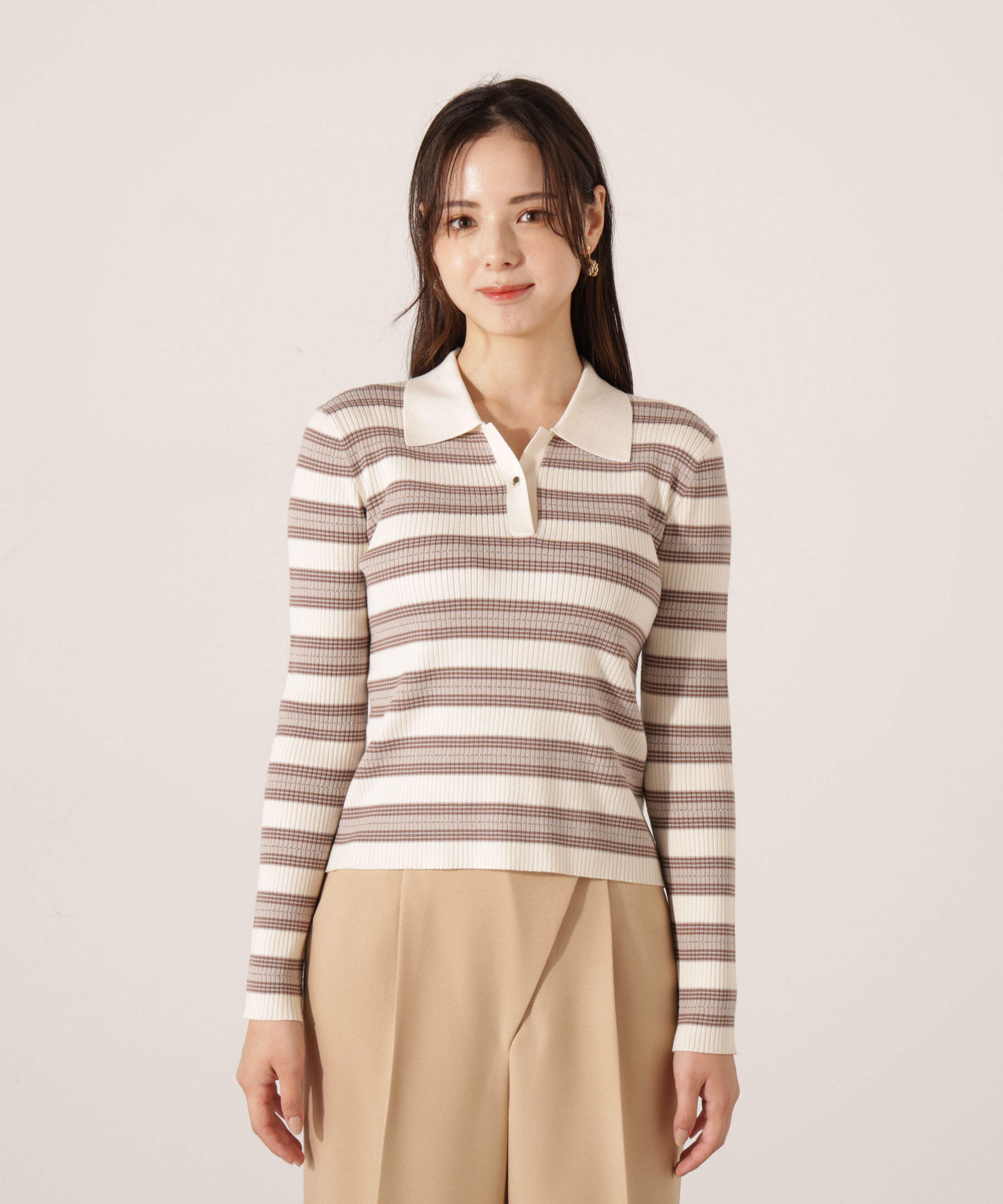 PROPORTION BODY DRESSING「ポロボーダーニット　25AW」|ニット・セーター|