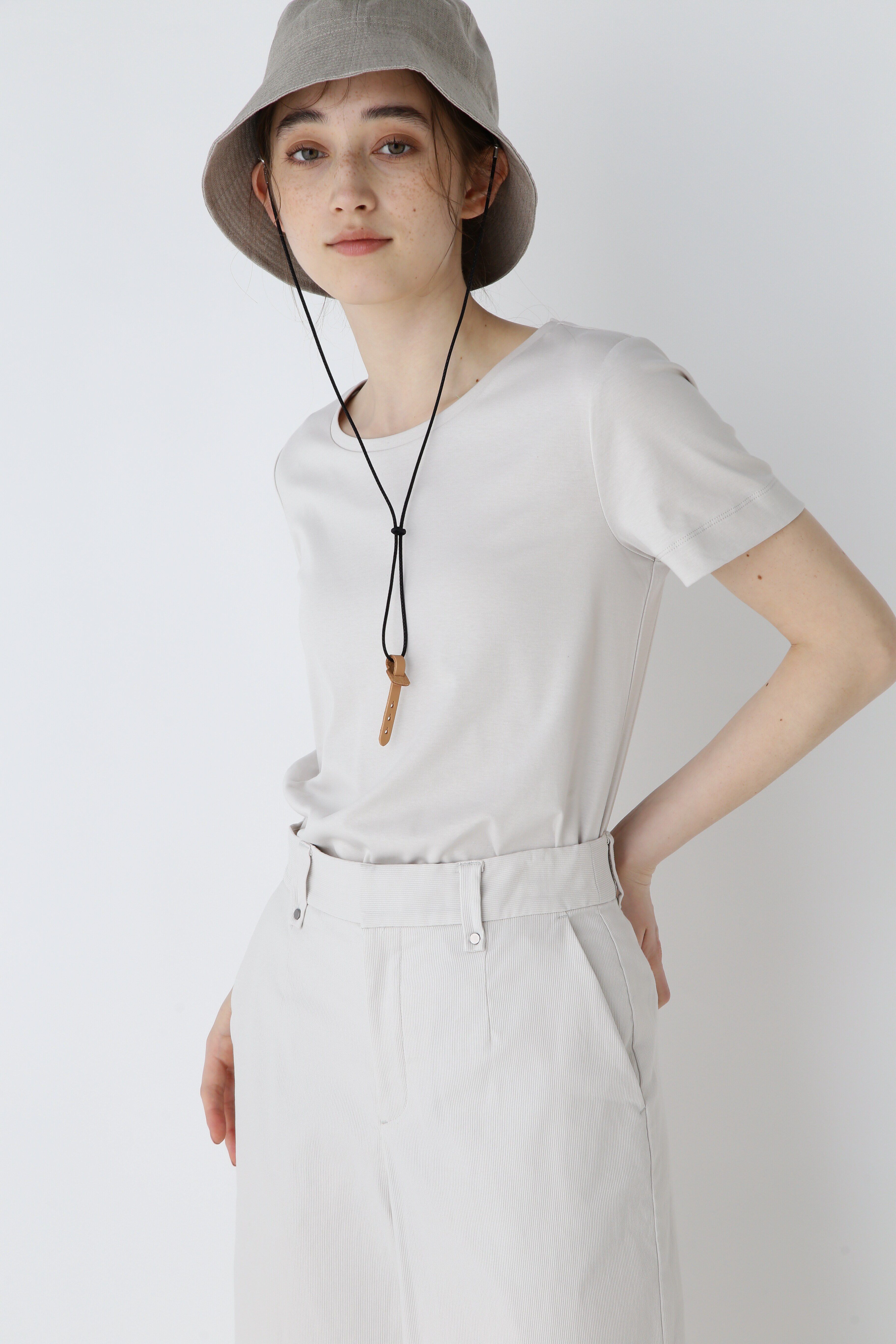  「◆オーガニックコットンスムースＴシャツ」|Tシャツ・カットソー|ライトグレー