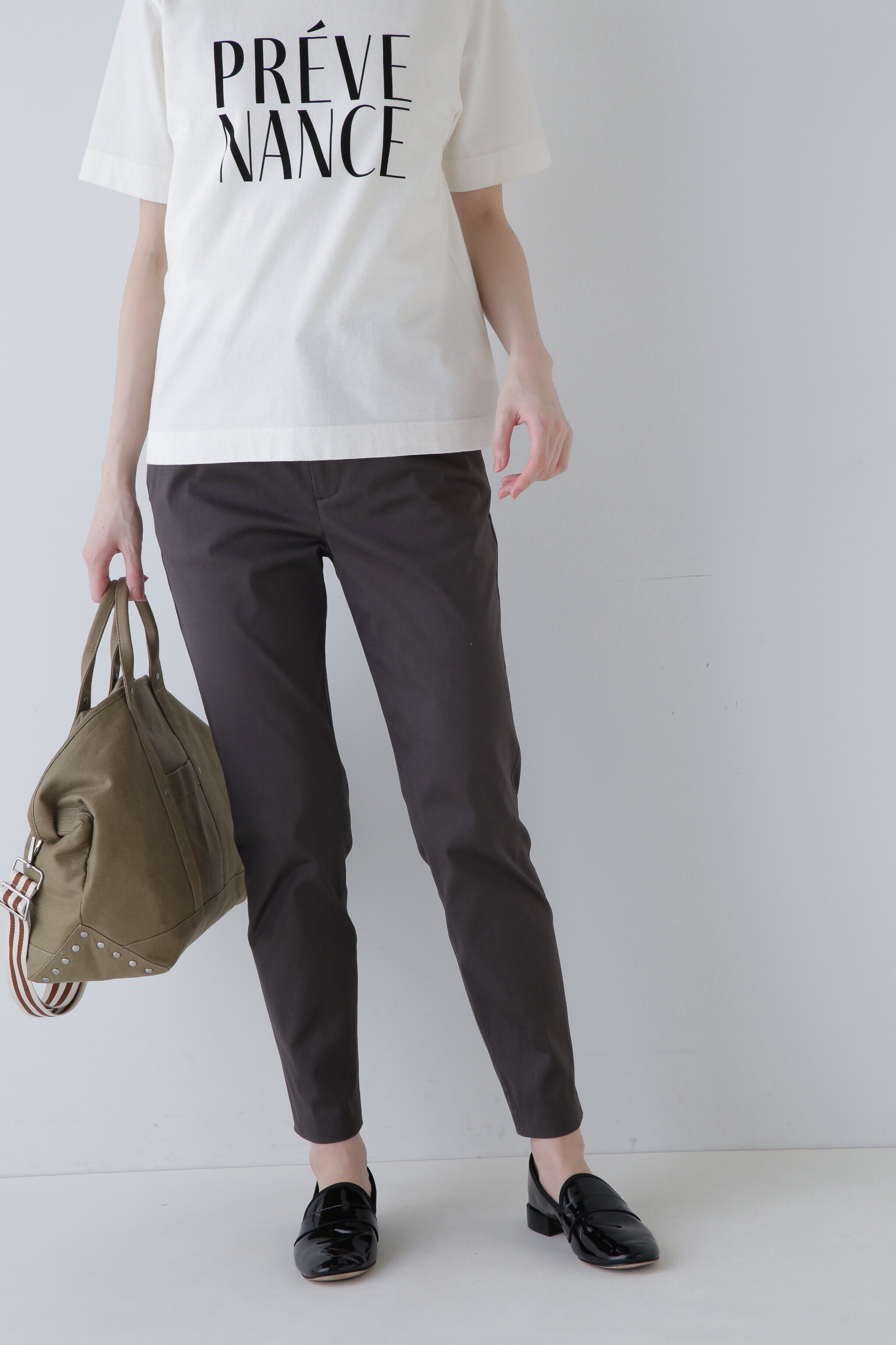  「◆サテンストレッチスリムパンツ」|その他|チャコール1