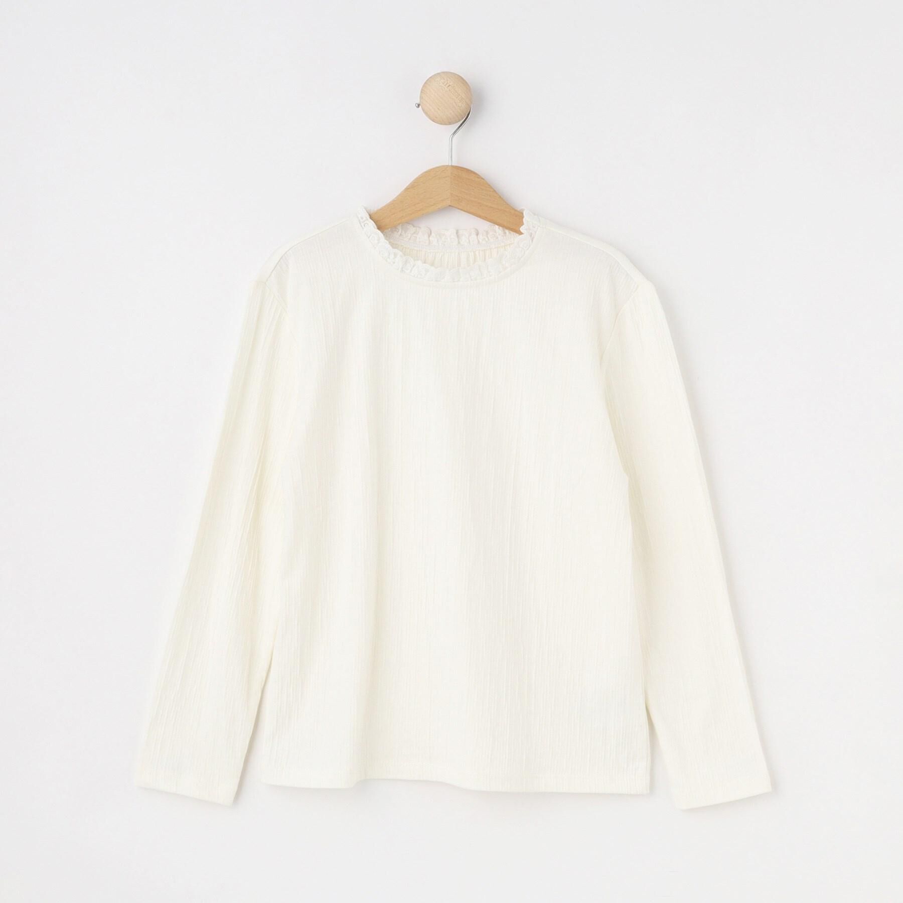 SHOO･LA･RUE「【100-140cm/プチセレ】フリルレースでお上品に インナートップス」|Tシャツ・カットソー|オフホワイト(003