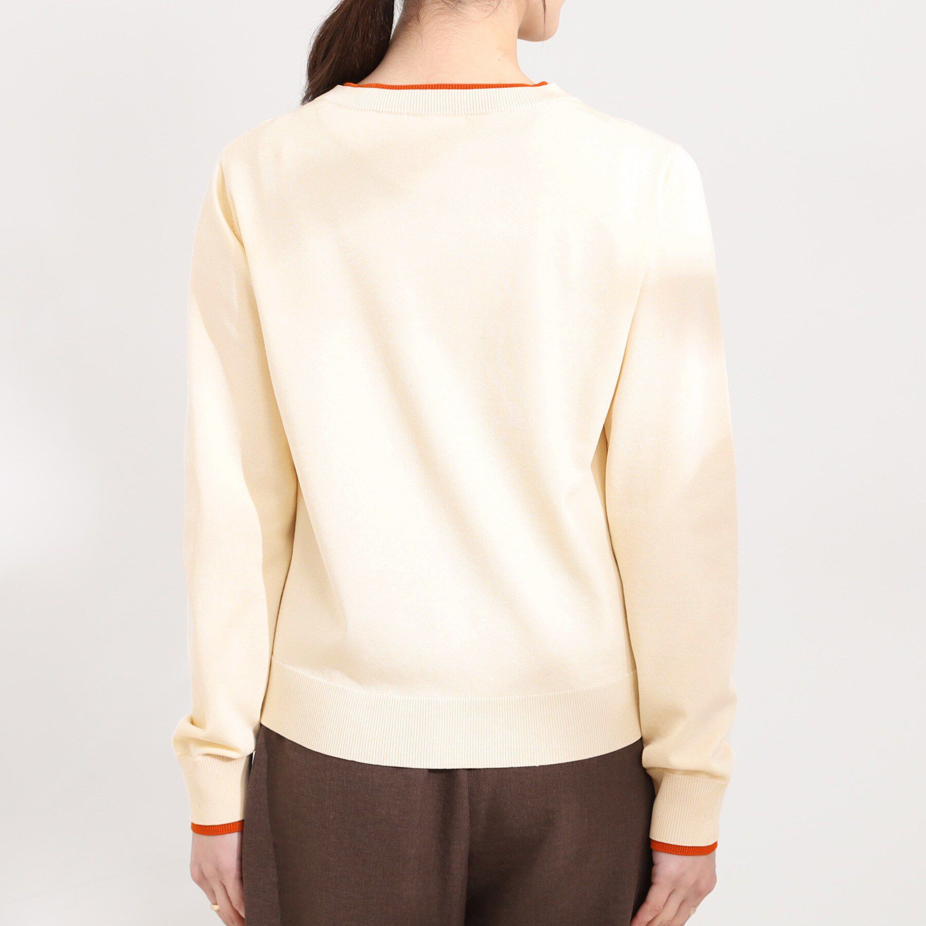 SHOO･LA･RUE「【洗濯機可/S-LL】配色がコーデのアクセントに レイヤード風クルーカーディガン」|カーディガン|