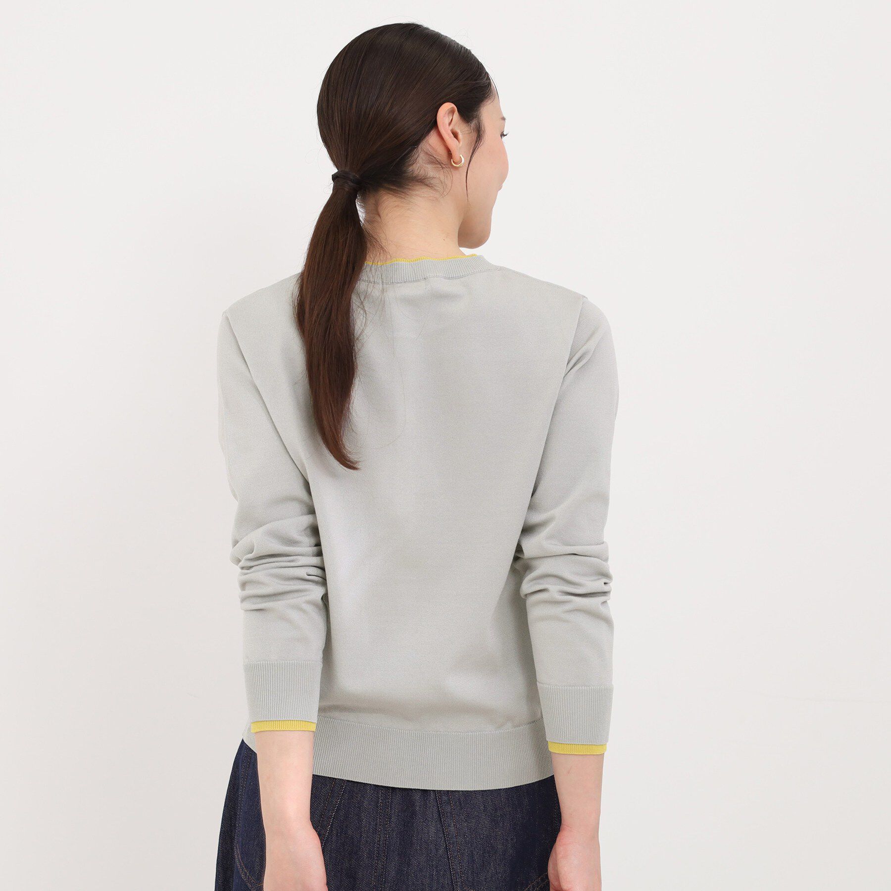 SHOO･LA･RUE「【洗濯機可/S-LL】配色がコーデのアクセントに レイヤード風クルーカーディガン」|カーディガン|