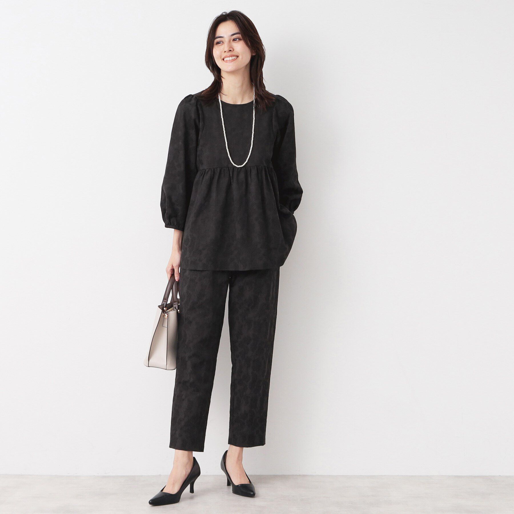 Dessin「【入卒/セレモニー/セットアップ可能/洗える】フラワージャカードブラウス」|シャツ・ブラウス|