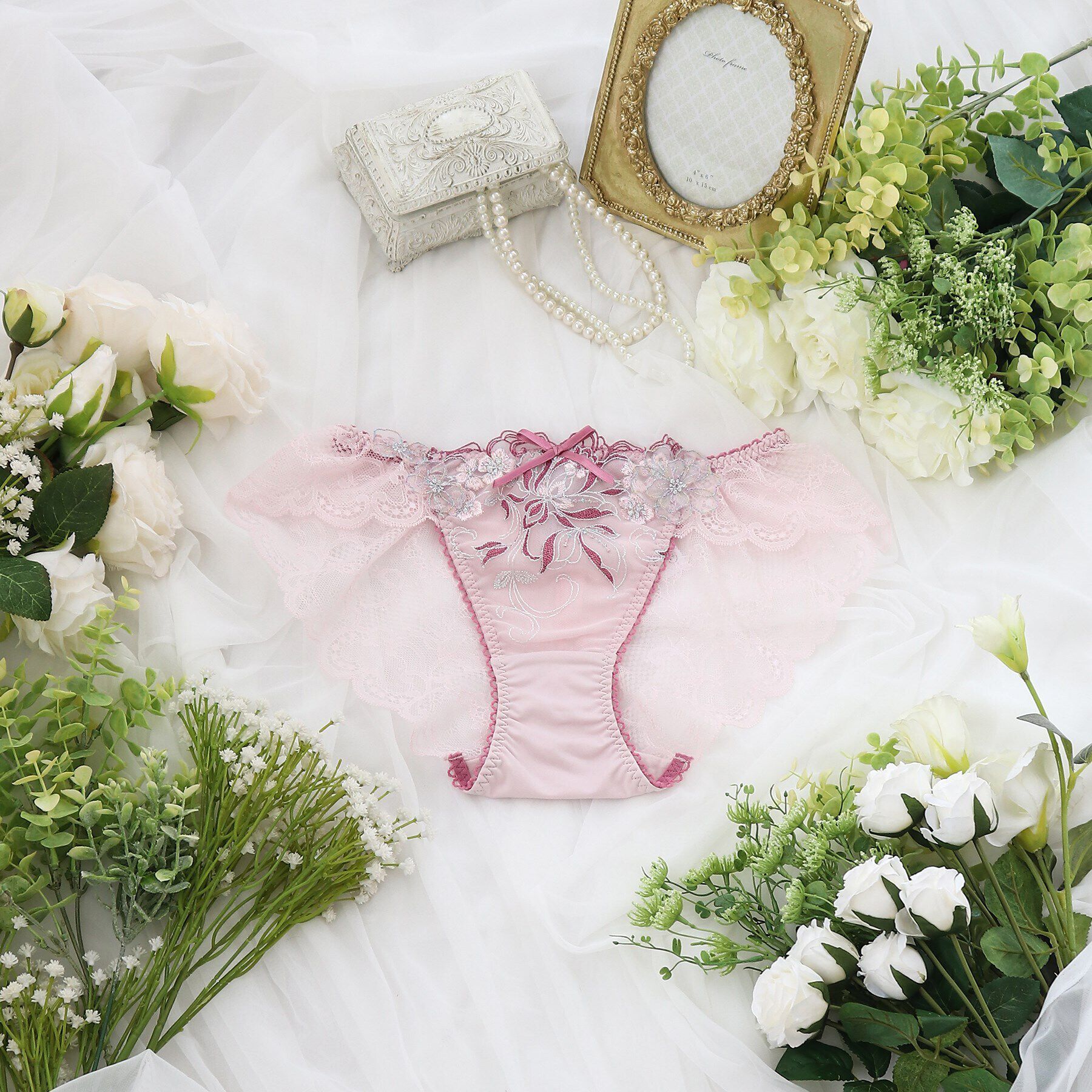 Risa Magli「フロリアーヌ レースショーツ」|インナー|ピンク(070)