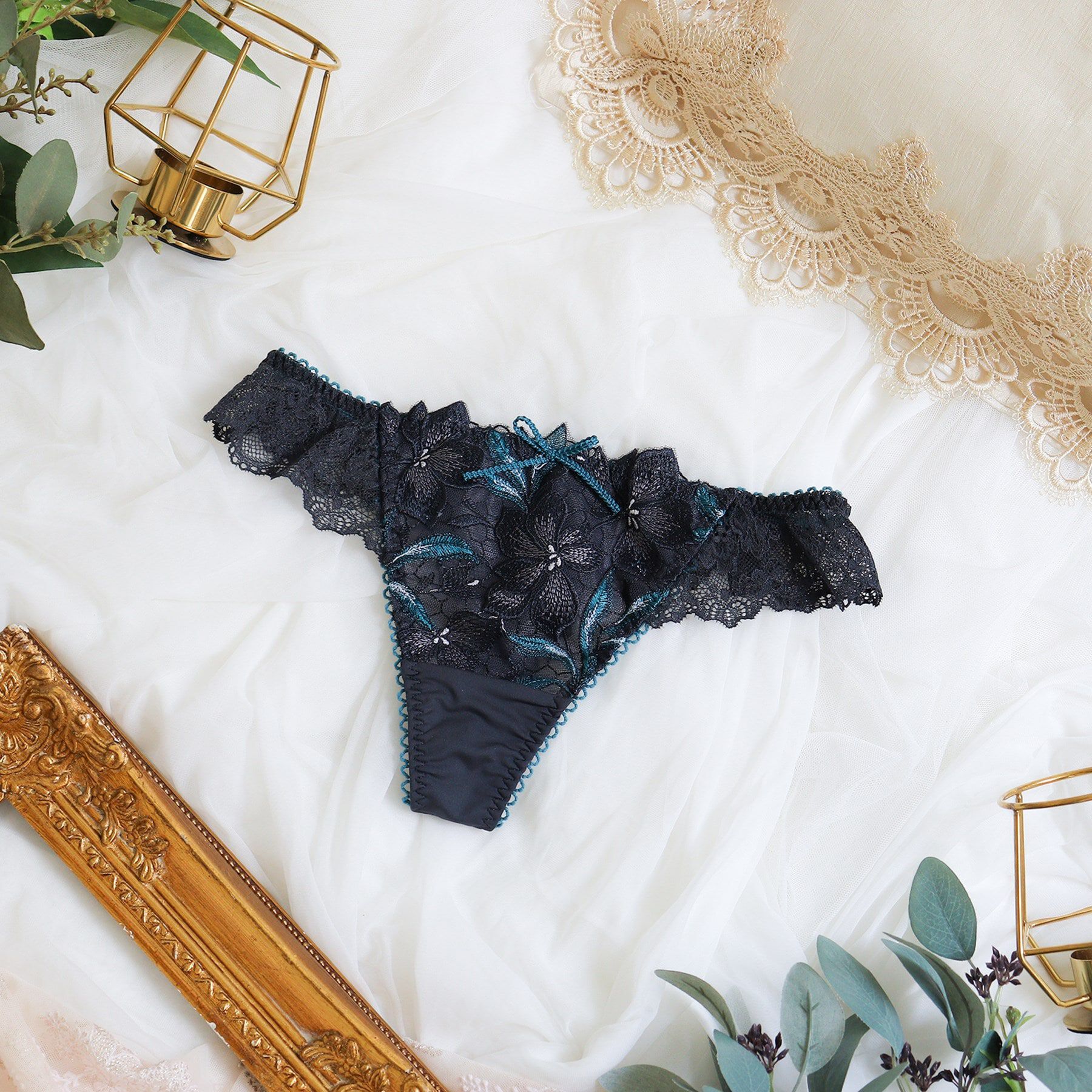 Risa Magli「ケリー Tバックショーツ」|インナー|チャコールグレー(0