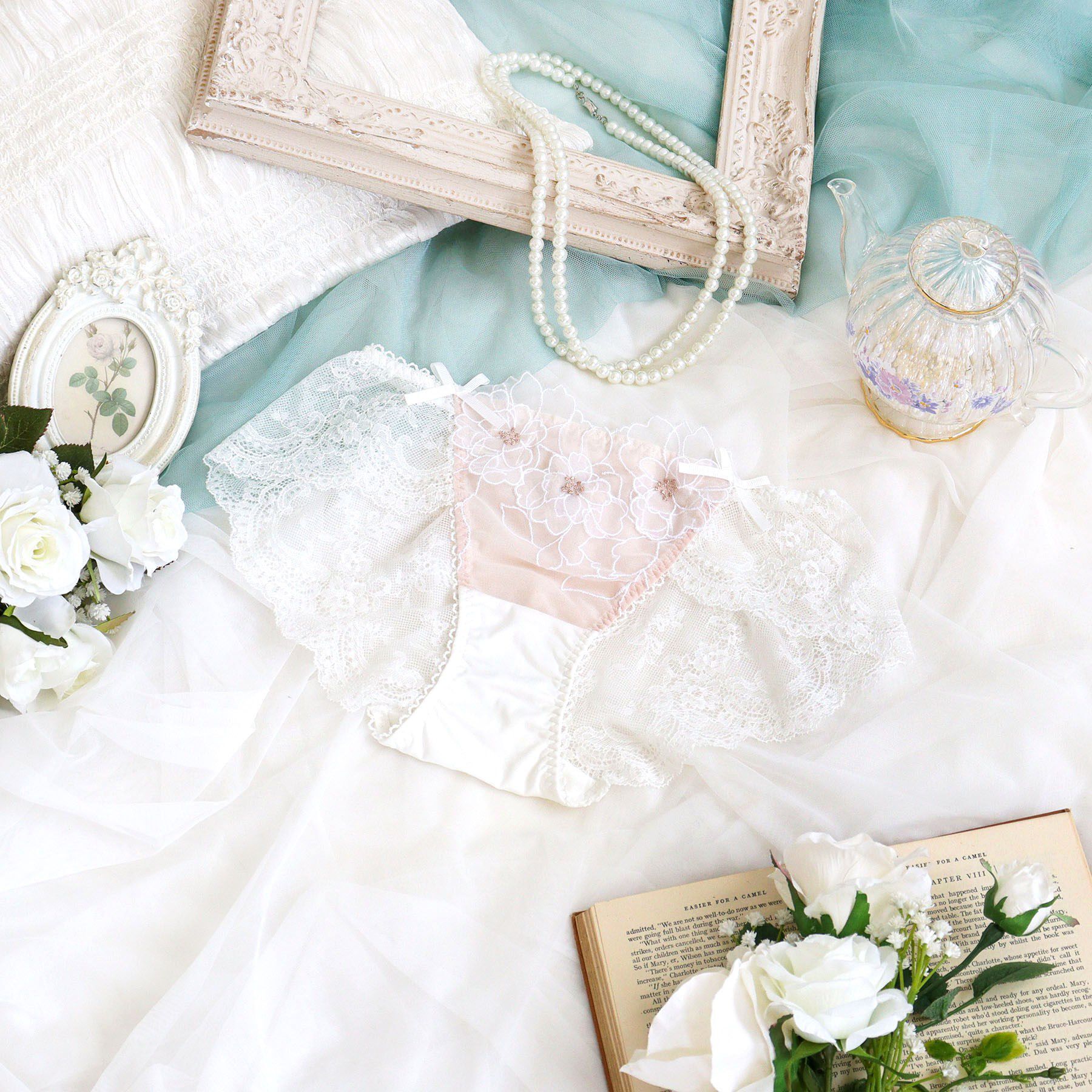 Risa Magli「スティーナ レースショーツ」|インナー|ホワイト(001)