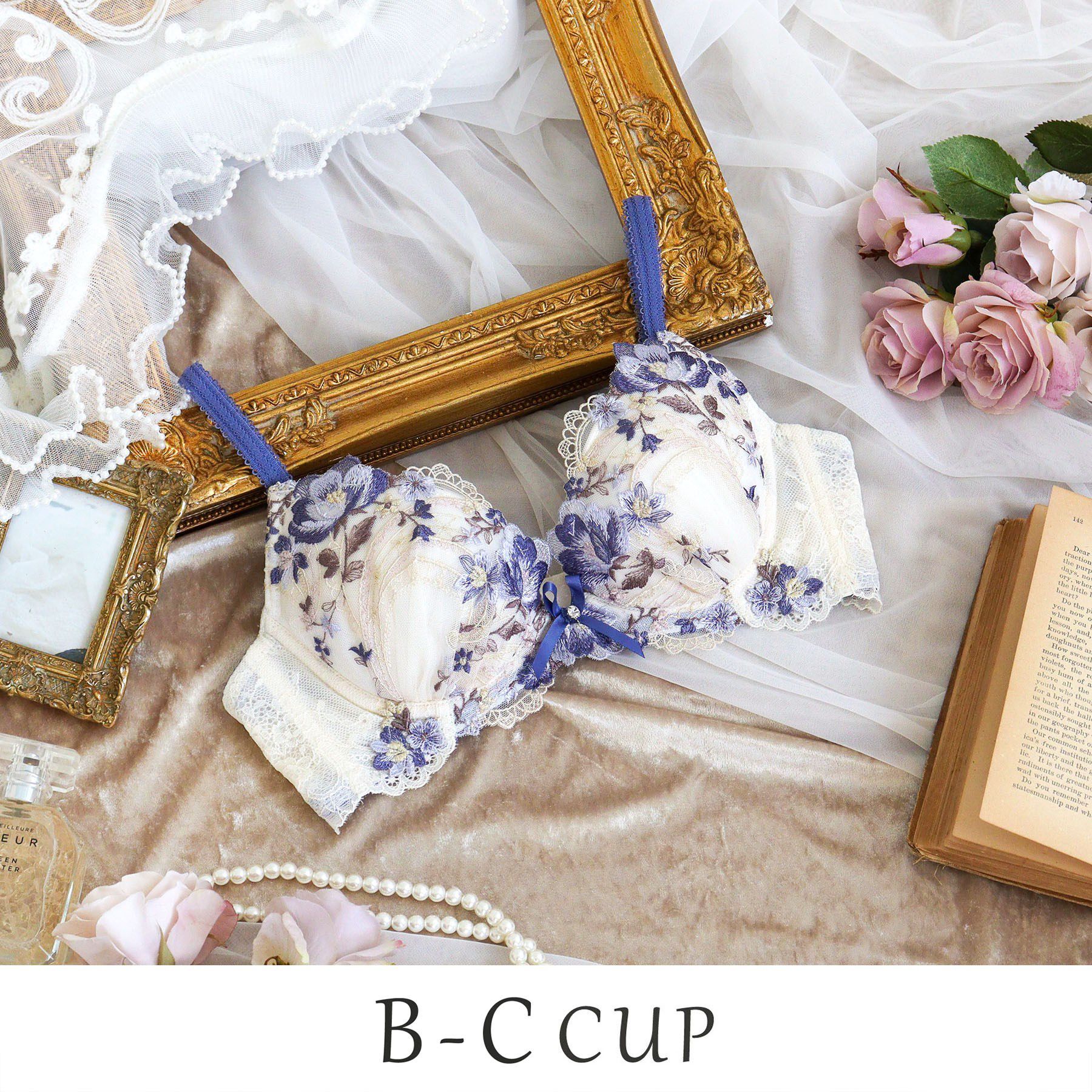 Risa Magli「サリー ブラジャー （B-C） ＜V Make Type＞」|インナー|ブルー(092)