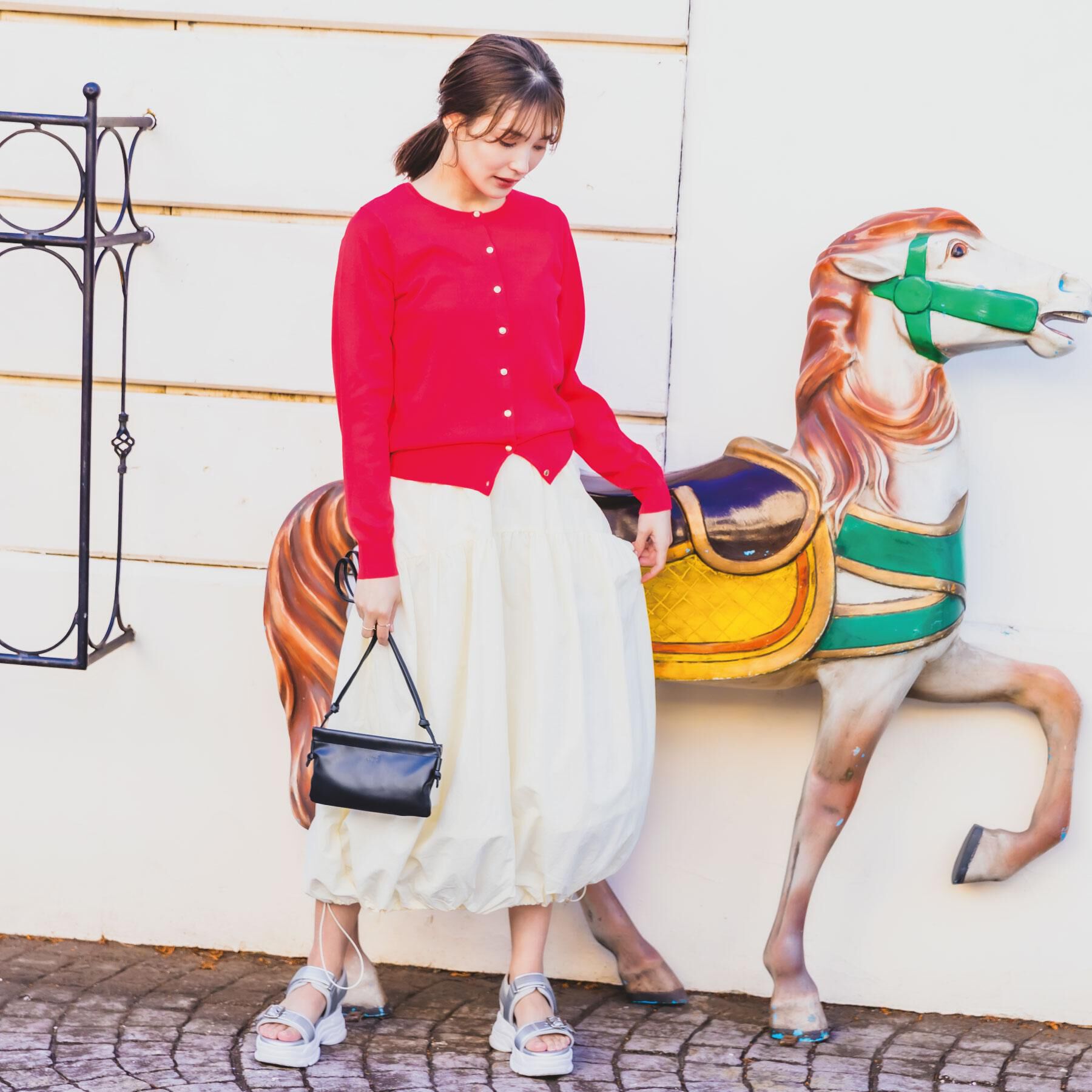 ITS&rsquo;DEMO「【UVカット／アンチピリング／手洗い可】クルーニットカーディガン」|カーディガン|