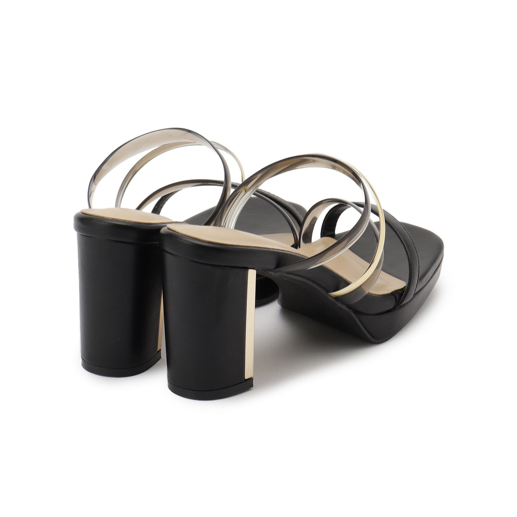 ESPERANZA「クリア&times;メタリックラインコンビヒールサンダル」|サンダル|