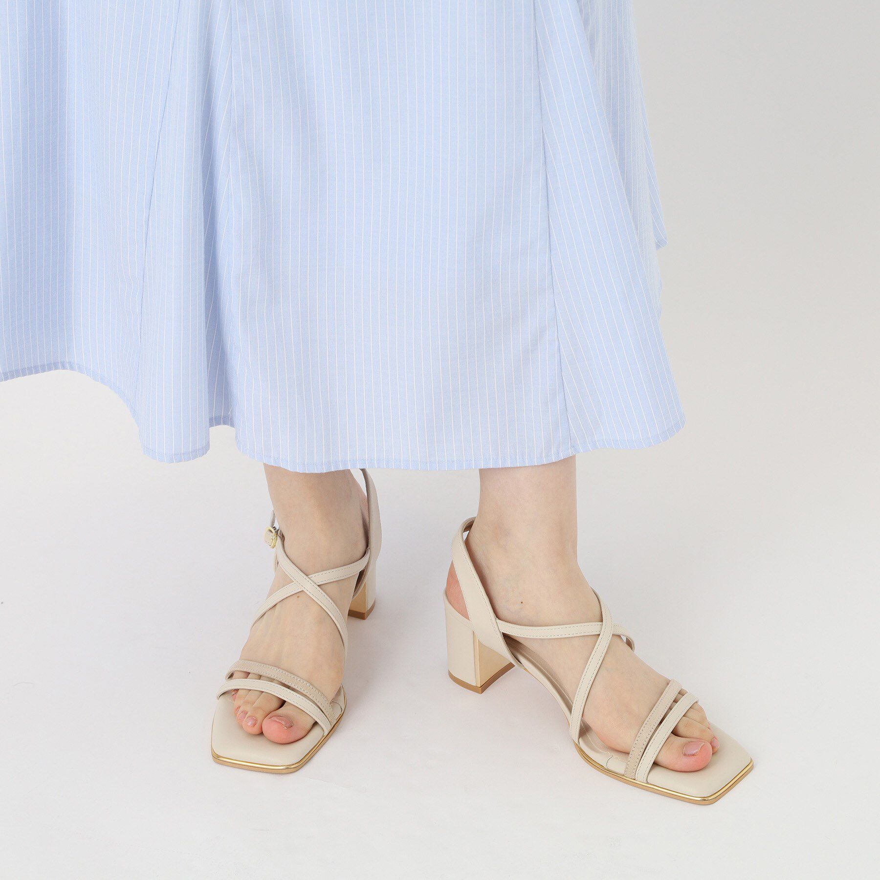 ESPERANZA「プレートヒールクロスベルトサンダル」|サンダル|