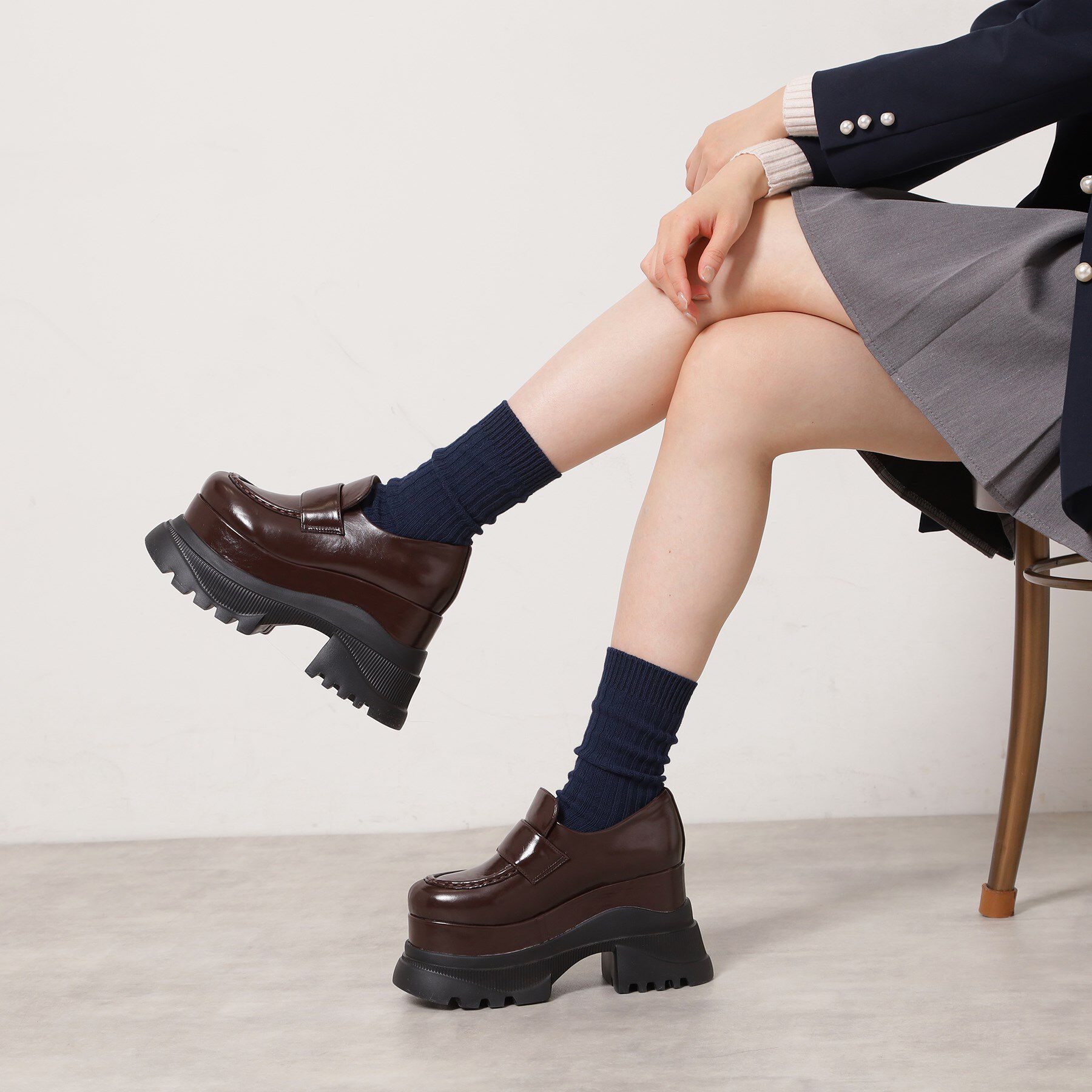 ESPERANZA「プラットフォームローファー」|パンプス|モカブラウン(042