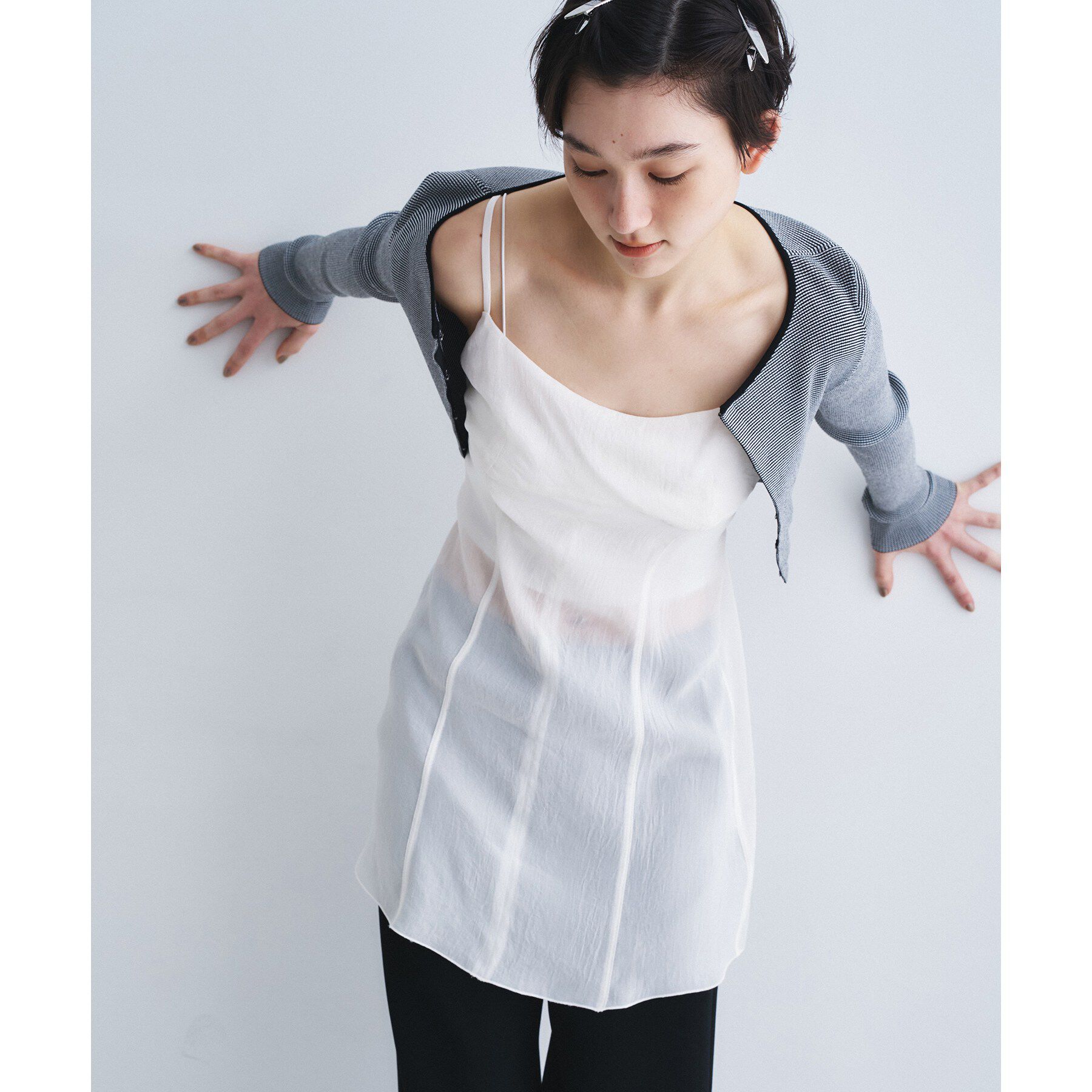 CODE A「georgette cami」|キャミソール|ホワイト(001)