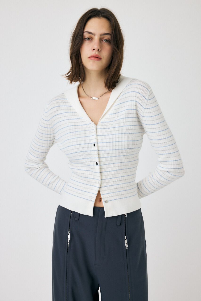 MOUSSY「SAILOR COLLAR ニット カーディガン」|ニット・セーター|