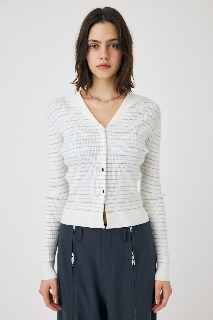 MOUSSY「SAILOR COLLAR ニット カーディガン」|ニット・セーター|