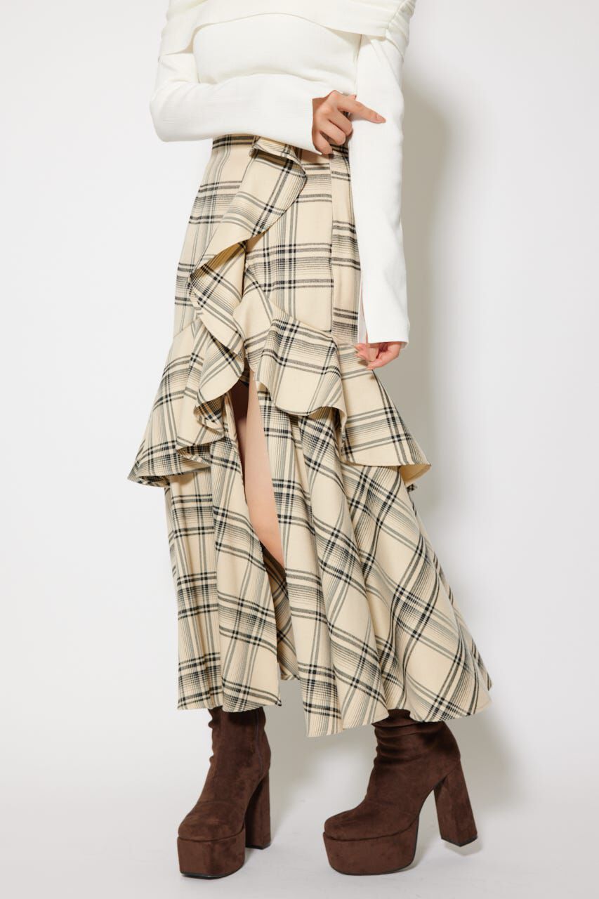 rienda「フリルスリットハイウエストスコートショートパンツ」|その他|