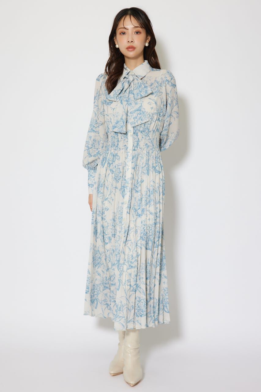 rienda「ラインフラワーボウタイワンピース」|ワンピース|