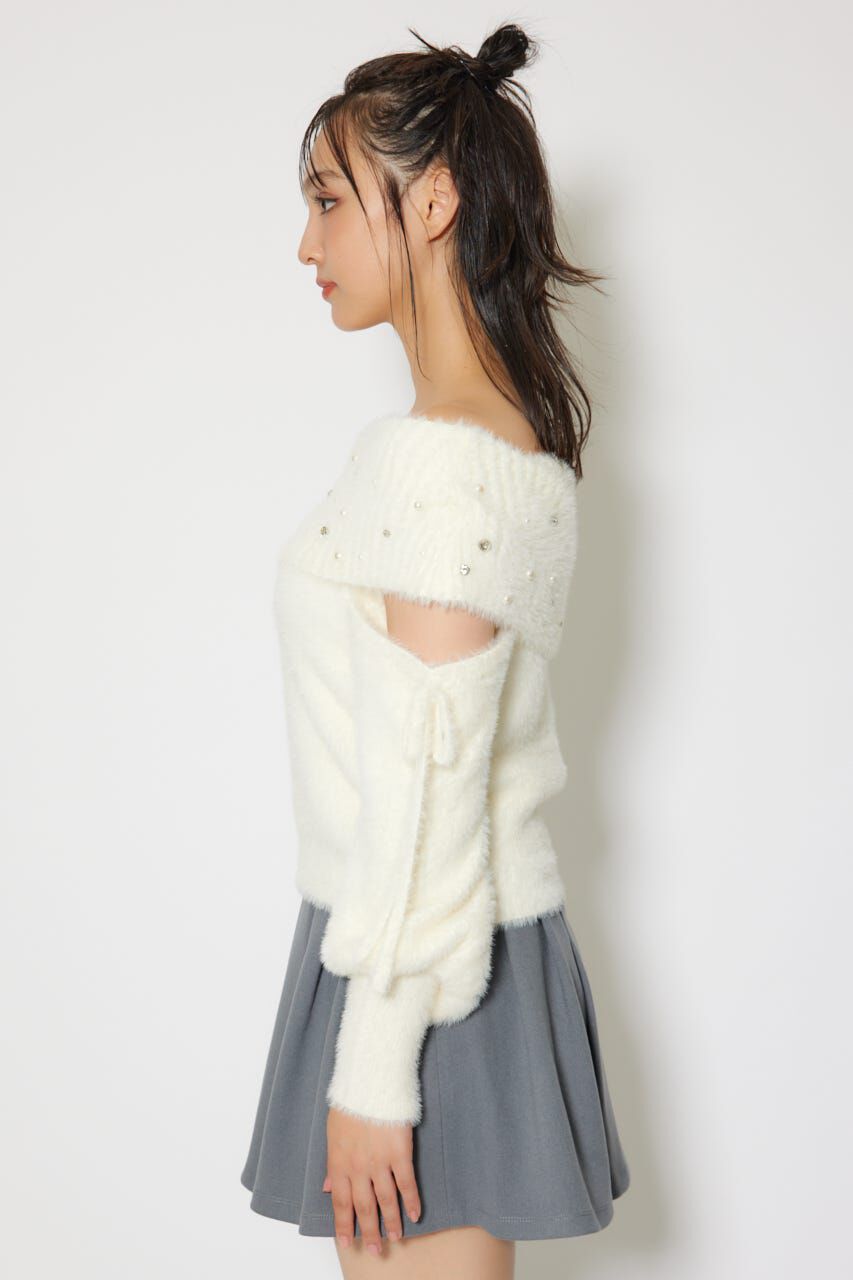 rienda「オフショルシャギーレディーニットトップス」|ニット・セーター|