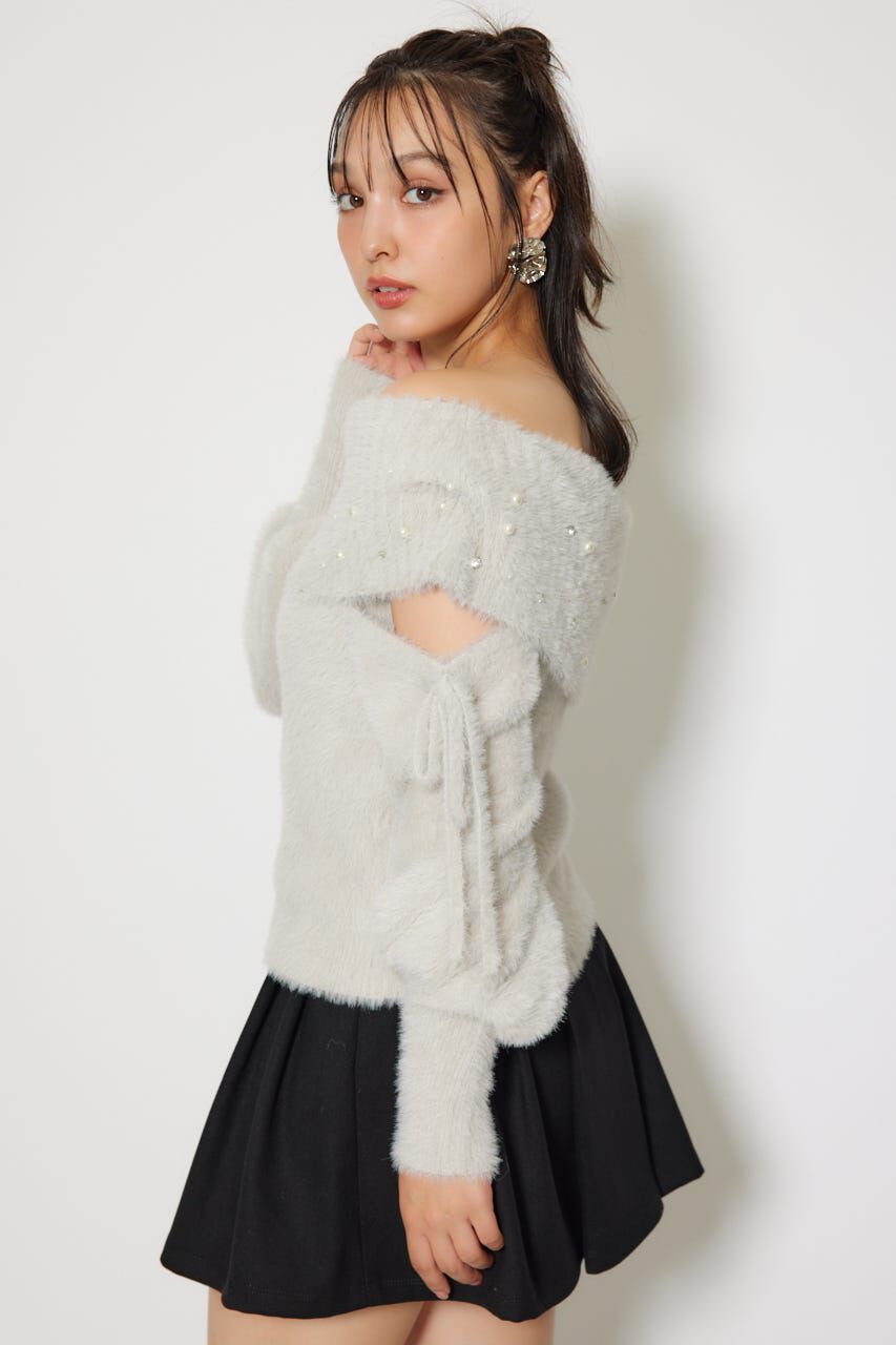 rienda「オフショルシャギーレディーニットトップス」|ニット・セーター|