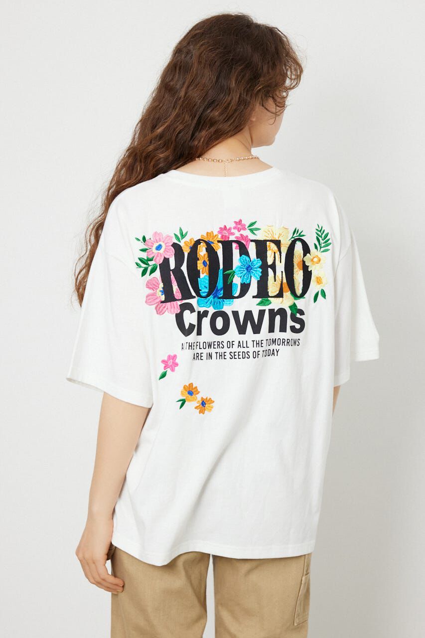 RODEO CROWNS「Flower Bloom Embroidery Tシャツ」|Tシャツ・カットソー|O/WHT1