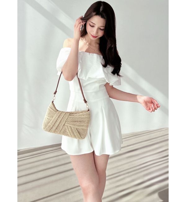 RESEXXY「バルーンオフショルショートコンビネゾン」|オールインワン|