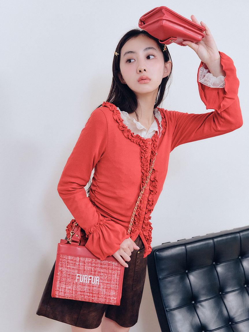 FURFUR「【WEB限定カラー】フリルカーディガン」|カーディガン|