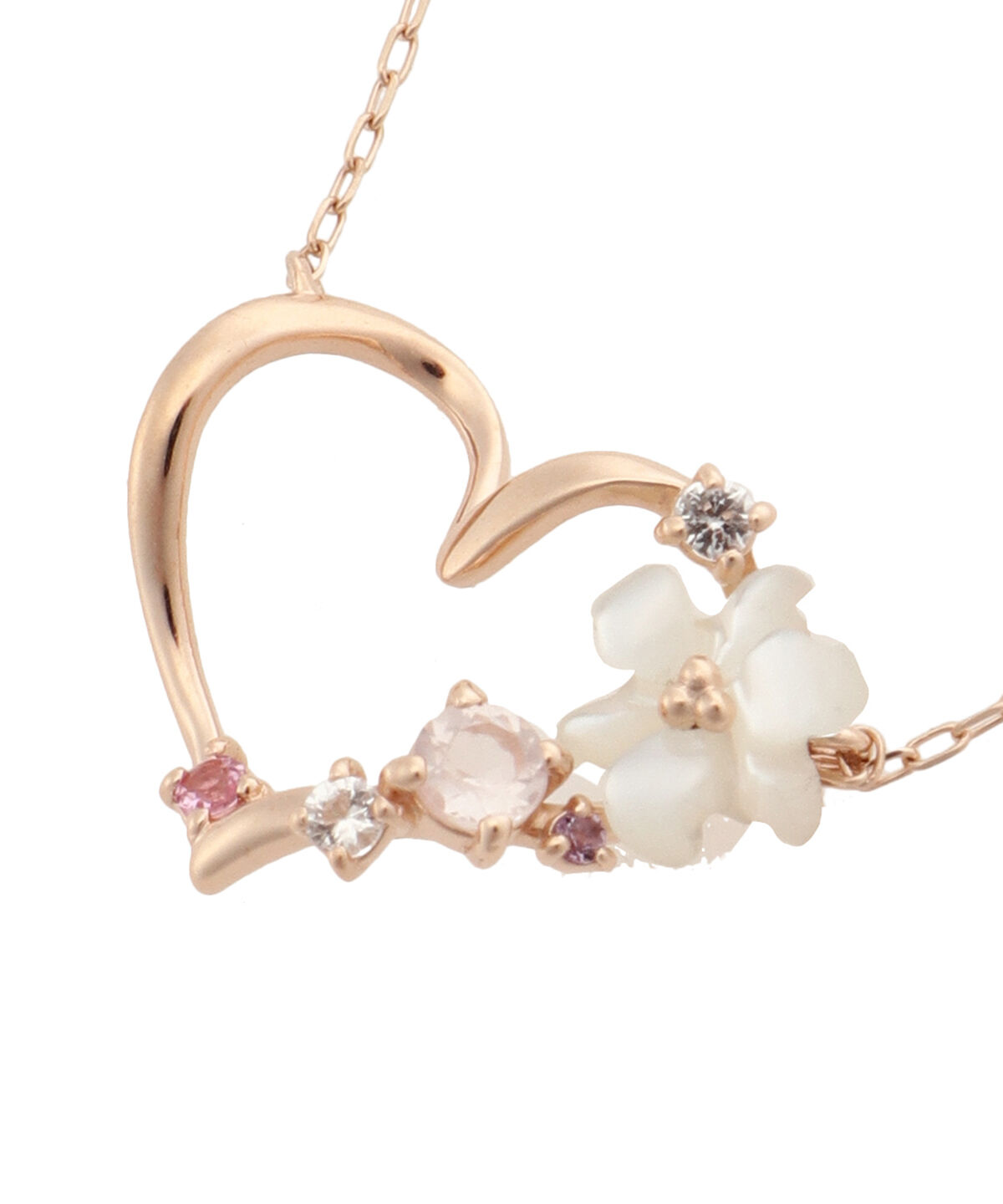 newme by Samantha Thavasa「K10 PG ハートガーランドネックレス」|ネックレス|