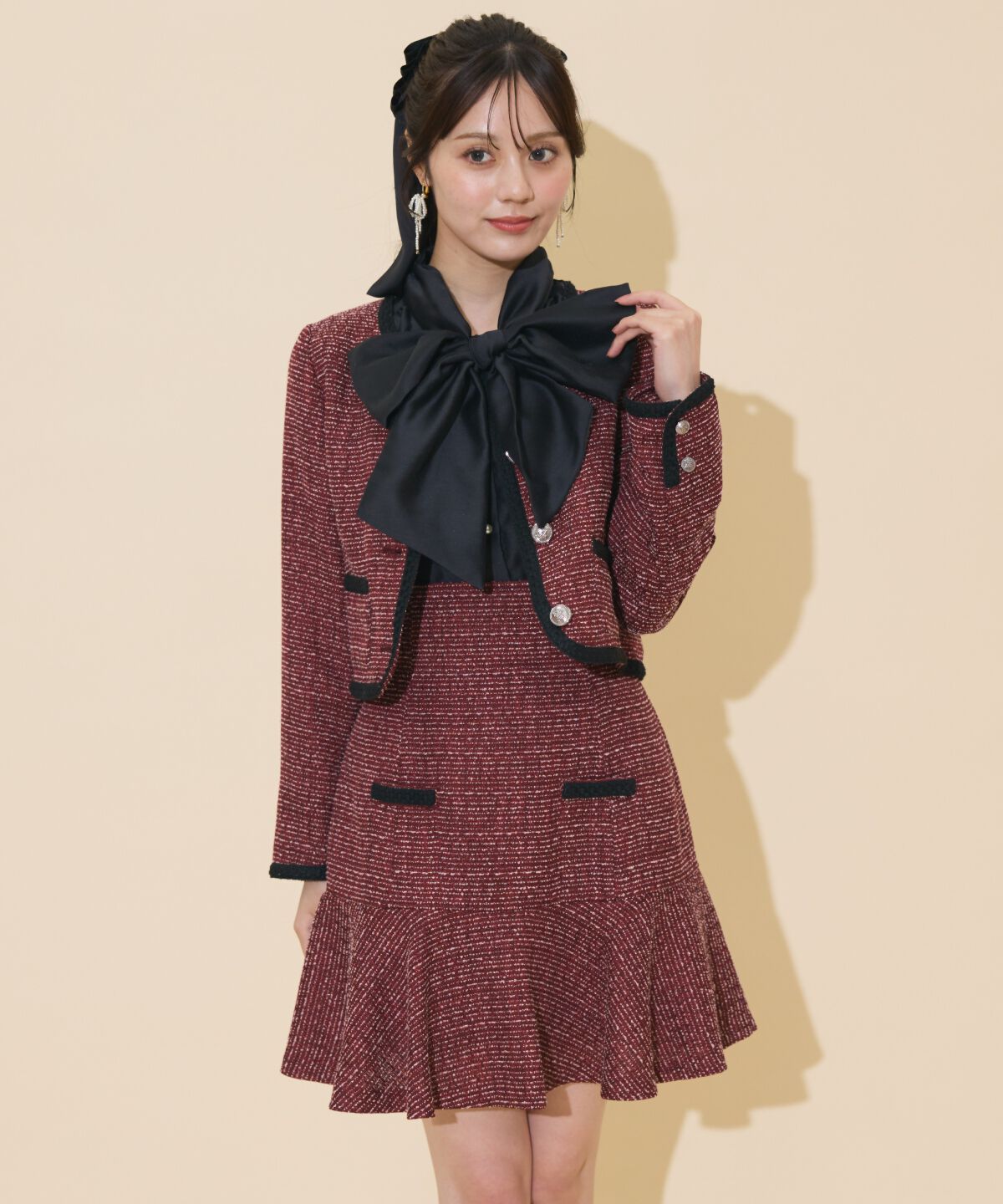 WILLSELECTION「ブレードデザインツイードミニスカート」|フレア|