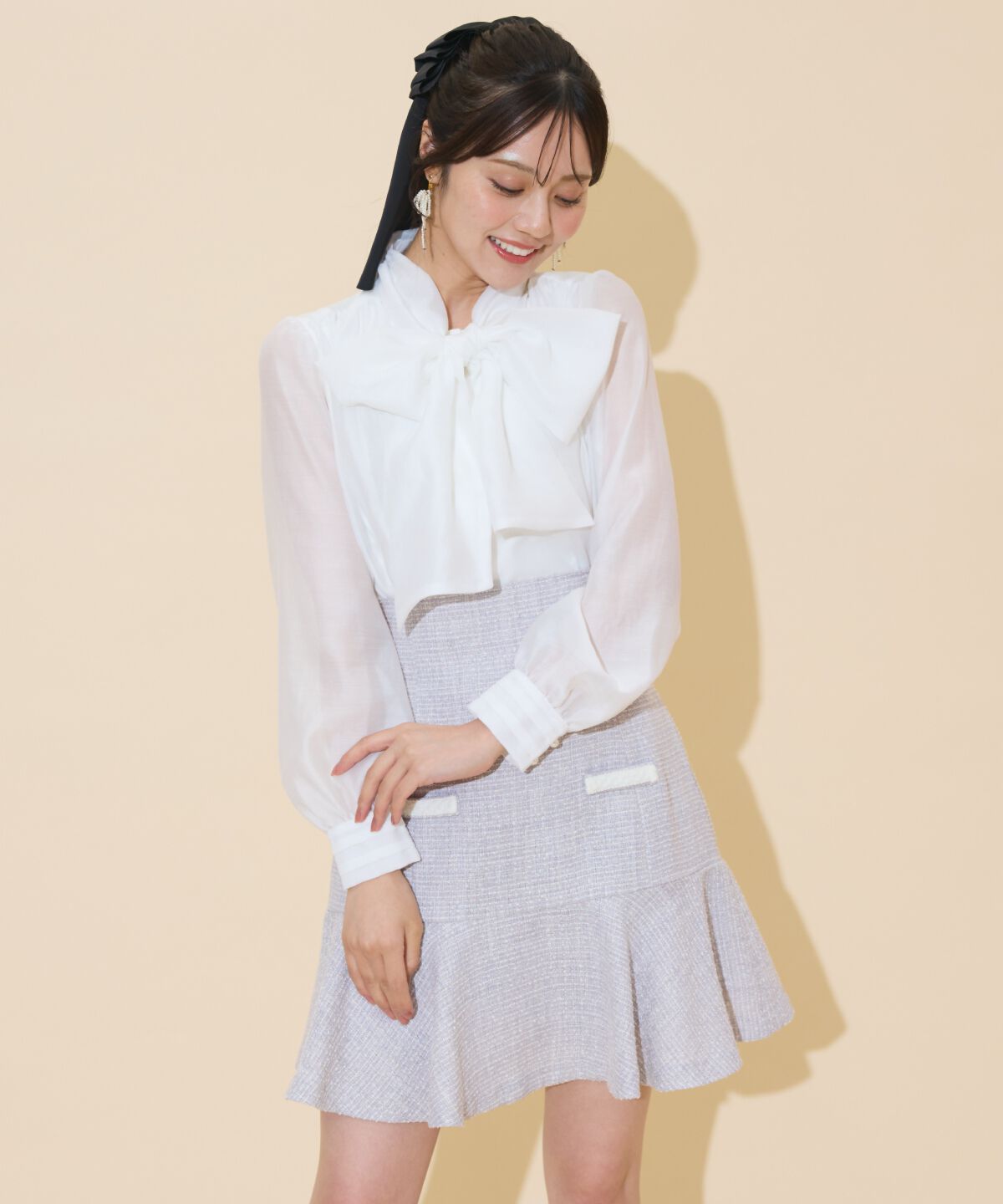 WILLSELECTION「ブレードデザインツイードミニスカート」|フレア|