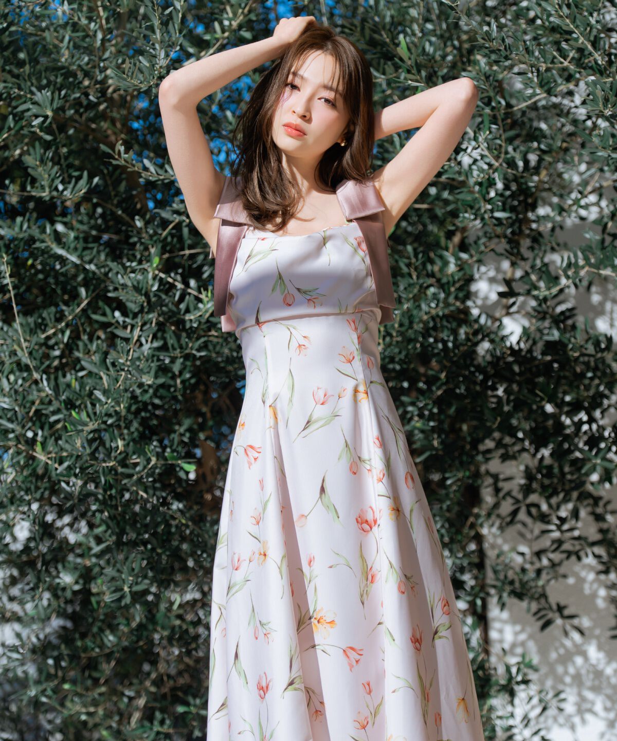 WILLSELECTION「リボンショルダーチューリップフレアワンピース」|ワンピース|