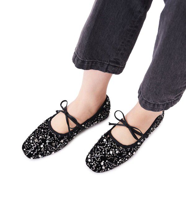 SY UNITED ARROWS「＜SY＞スパンコールバレエ フラット10●&uarr;」|バレエシューズ|