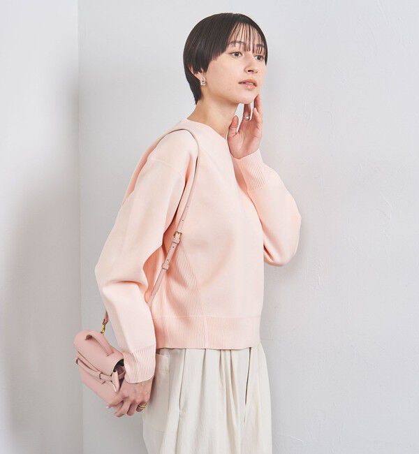 UNITED ARROWS「スウェットライク クルーネック ニットプルオーバー」|ニット・セーター|