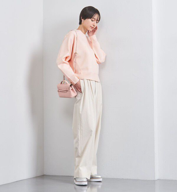 UNITED ARROWS「スウェットライク クルーネック ニットプルオーバー」|ニット・セーター|