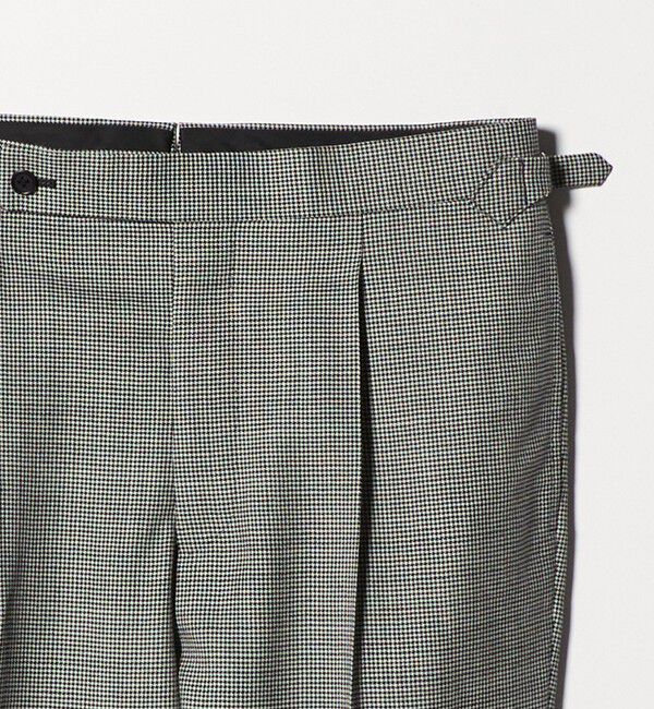 UNITED ARROWS「ハウンドトゥース  サイドアジャスター １プリーツ スラックス」|スラックス|