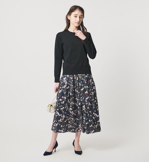 UNITED ARROWS「サテン フラワープリント スカート ‐ウォッシャブル‐」|スカート|