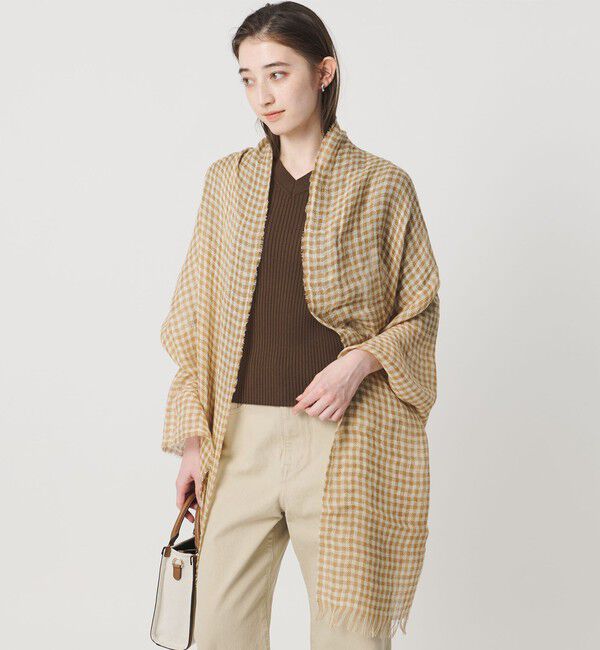 UNITED ARROWS「【一部別注】＜MARIANI＞LIN ギンガムチェック ストール」|ストール|BEIGE