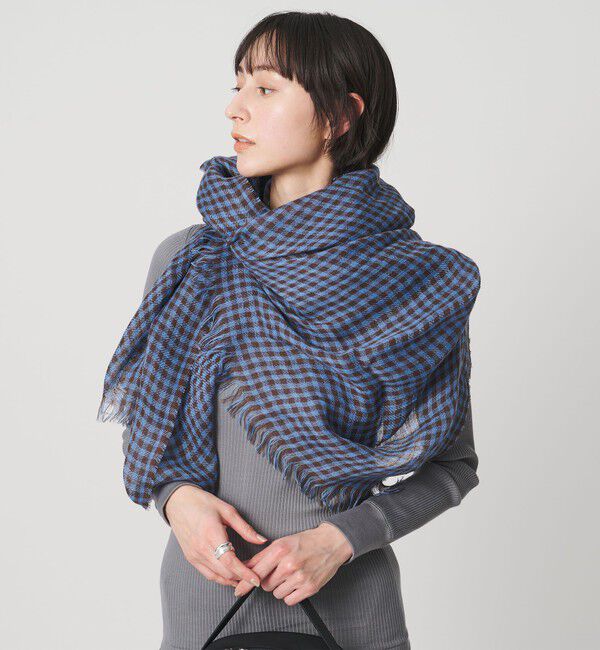 UNITED ARROWS「【一部別注】＜MARIANI＞LIN ギンガムチェック ストール」|ストール|