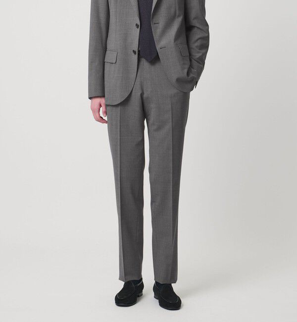 UNITED ARROWS「トロピカル ノープリーツ スラックス COMFORT EASY‐MODEL 2WAYストレッチ 撥水」|スラックス|MD.GRAY