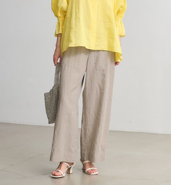 UNITED ARROWS「リネン パッチポケット イージーパンツ ‐ウォッシャブル‐」|チノ|