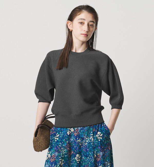 UNITED ARROWS「ハマグリステッチ パフスリーブ ニット ‐ウォッシャブル‐」|ニット・セーター|DK.GRAY