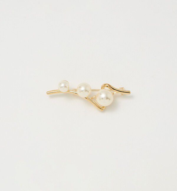 UNITED ARROWS green label relaxing「フェイクパール＆バー ブローチ」|ブローチ・コサージュ|