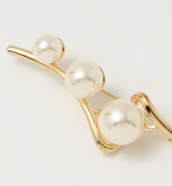 UNITED ARROWS green label relaxing「フェイクパール＆バー ブローチ」|ブローチ・コサージュ|