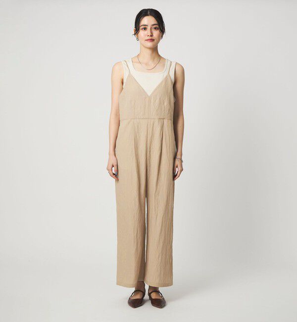 UNITED ARROWS green label relaxing「［size SHORT/TALLあり］フィブリル Vネック オールインワン」|オールインワン|